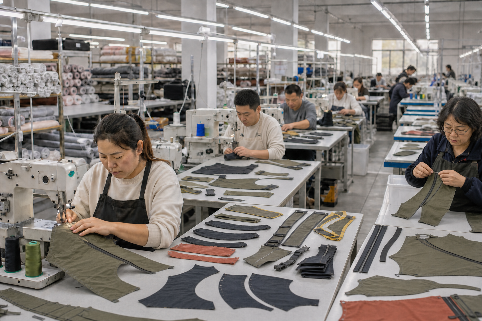 YHO pet outerwear sewing and production workshop in Guangdong China